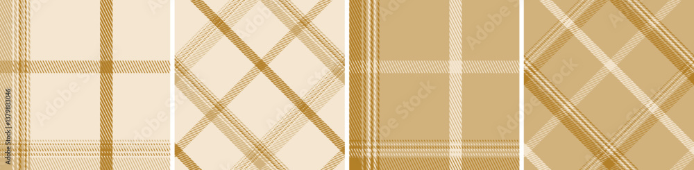 Plaid seamless vector tartan patterns set.