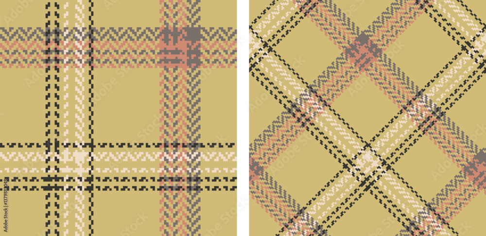 Colored straight and oblique cage herringbone texture background.