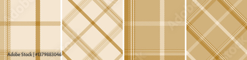 Obraz na płótnie Plaid seamless vector tartan patterns set. w salonie
