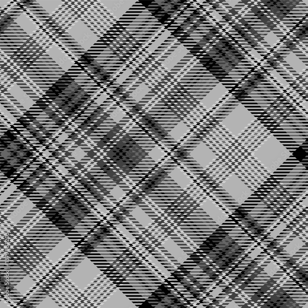 Black and white plaid seamless pattern.