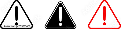 Exclamation marks. Caution alarm set. Danger sign vector collection