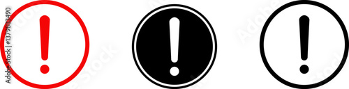 Exclamation marks. Caution alarm set. Danger sign vector collection