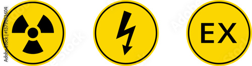 Exclamation marks. Caution alarm set. Danger sign vector collection