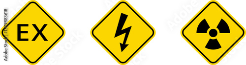 Exclamation marks. Caution alarm set. Danger sign vector collection
