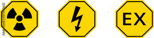 Exclamation marks. Caution alarm set. Danger sign vector collection
