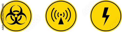 Exclamation marks. Caution alarm set. Danger sign vector collection