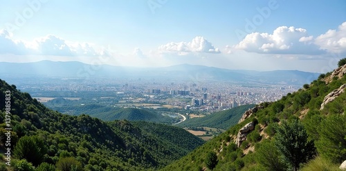 Breathtaking view of Jezzine landscapes with urban cityscape against the sky in South Lebanon Middle East,  Middle East,  cityscape