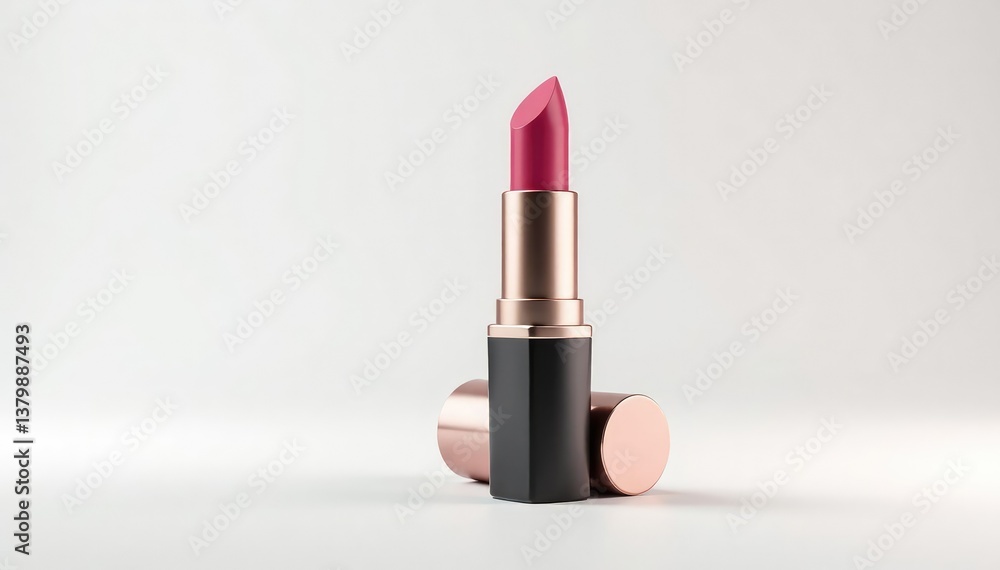 Elegant lipstick tube, sleek design, pristine white backdrop, lipstick, beauty, fashion Elegant lipstick tube, sleek design, pristine white backdrop, lipstick, beauty, fashion