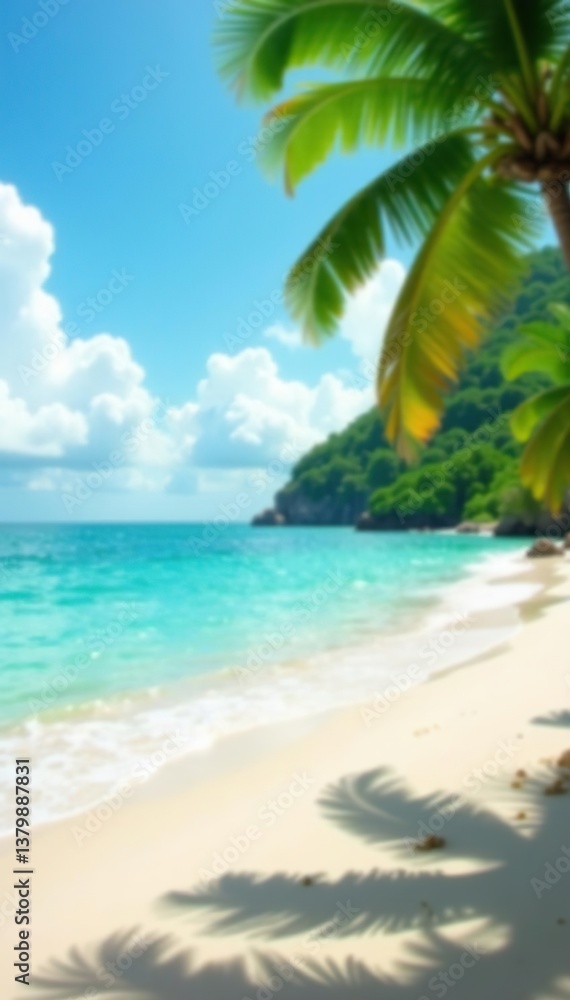Blurred tropical beach background for summer vacation, sea, leisure Blurred tropical beach background for summer vacation, sea, leisure