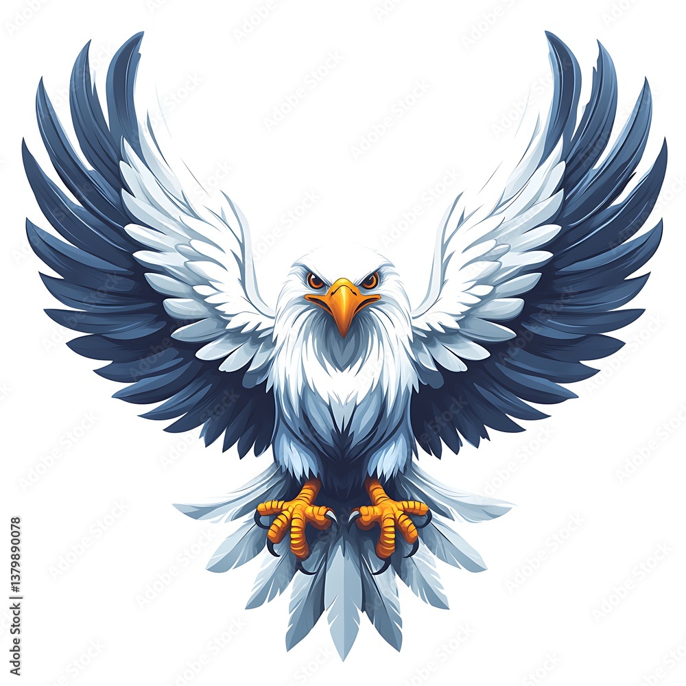 Obraz premium Dynamic eagle crest with sharp feather design high resolution picture