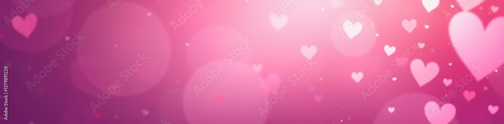 Blurred pink and purple gradient background with scattered hearts, abstract, holiday Blurred pink and purple gradient background with scattered hearts, abstract, holiday