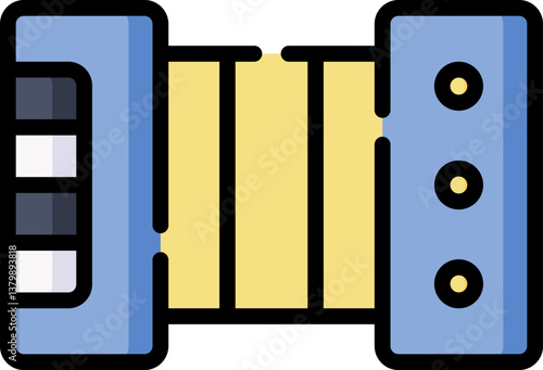 accordion Illustration on a white background.