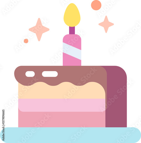 birthday cake Illustration on a white background.