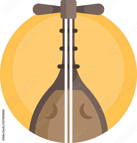 biwa Illustration on a white background.
