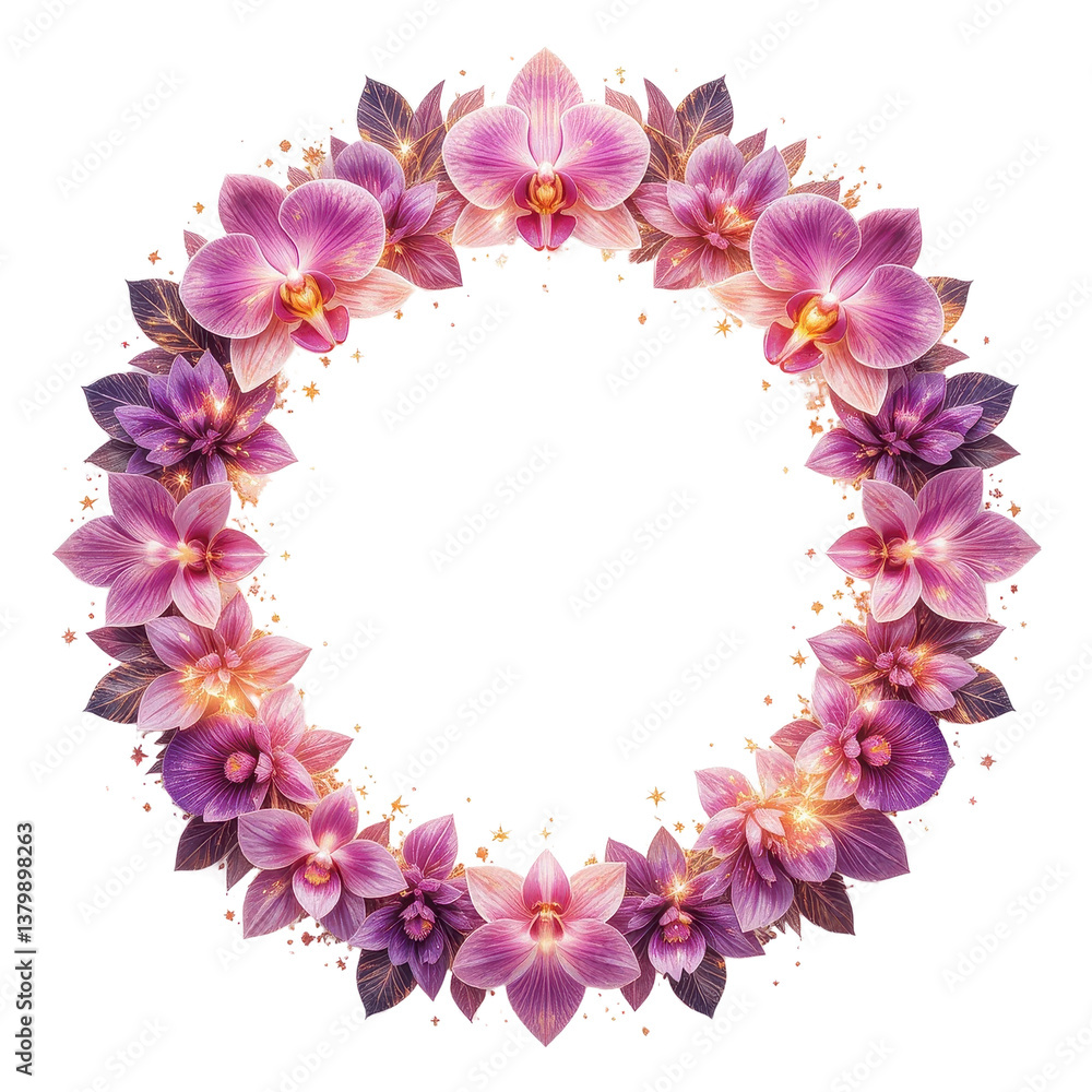 Glowing Orchid Wreath in Shades of Violet Glowing Orchid Wreath in Shades of Violet