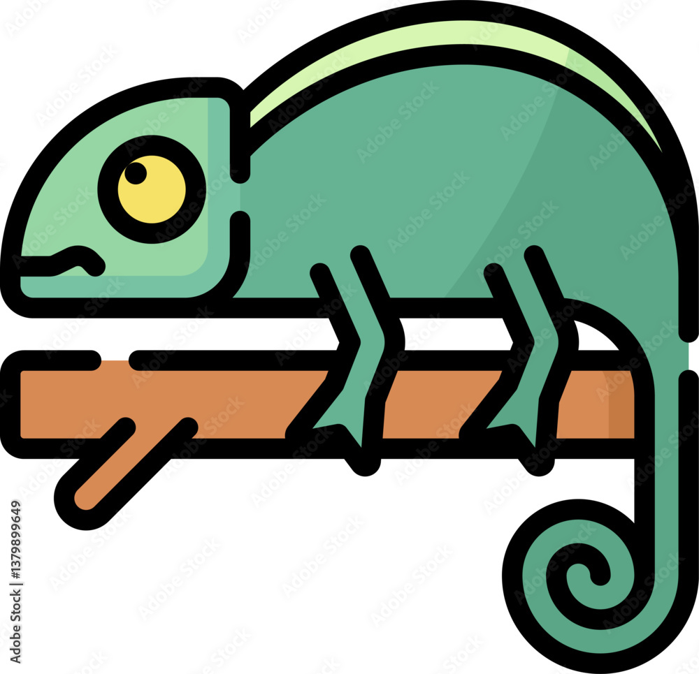 chameleon Illustration on a white background chameleon Illustration on a white background