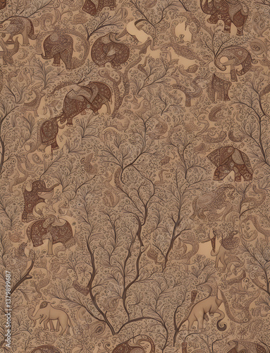 Vintage Art illustration, Folk art illustration, Miniature Art illustration
