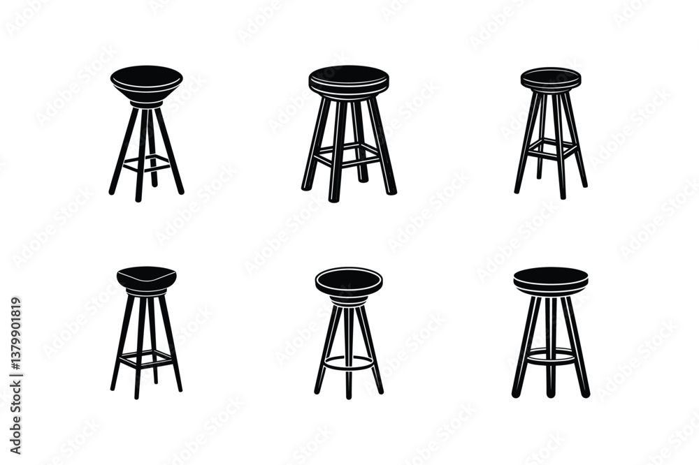 bar stool icon silhouette vector illustration bar stool icon silhouette vector illustration