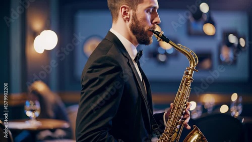 The Saxophonist in Action