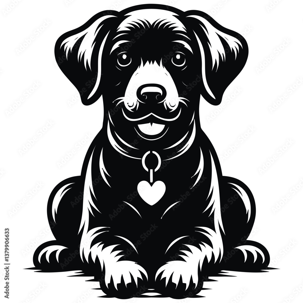 Fototapeta premium black labrador puppy