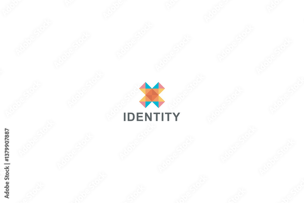 Colorful Letter X Cross Logo Design, Abstract Identity Logo with white background. Colorful Letter X Cross Logo Design, Abstract Identity Logo with white background.