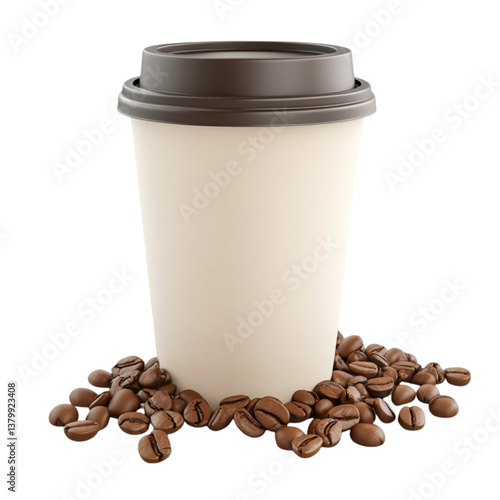 Coffee cup with coffee beans beverage caffeine drink aroma