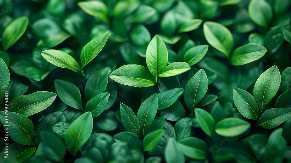 Obraz premium Living wall tropical green plants background. Vertical garden