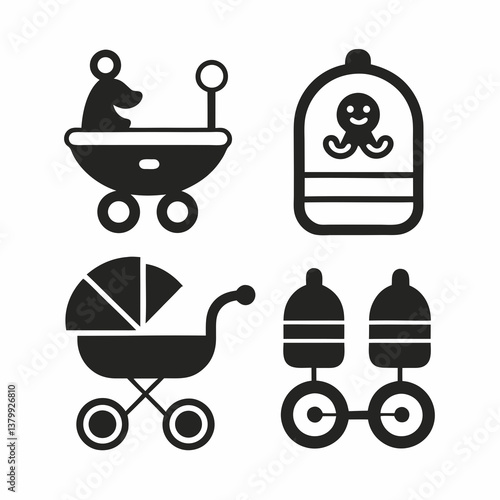 set of baby carriage