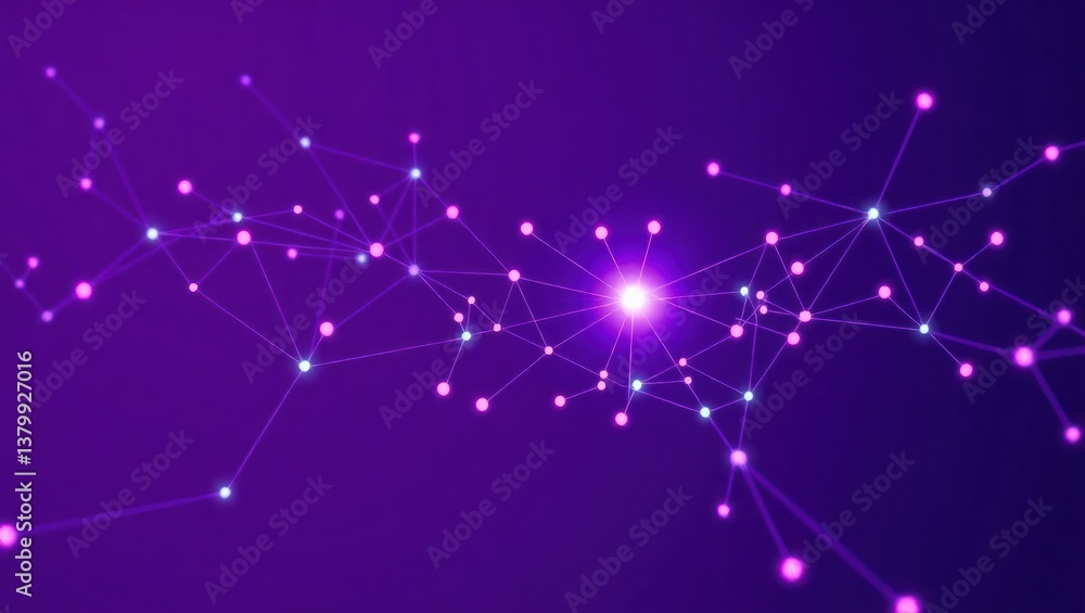 Fototapeta premium Abstract network of interconnected glowing points and lines. A dynamic visualization of connections