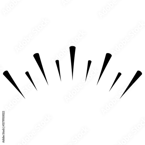 black radiating lines emanating upwards, conveying energy, excitement, burst light