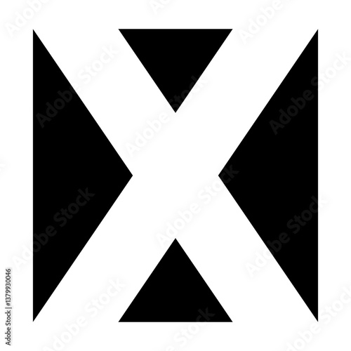 Bold White X on Black with ...