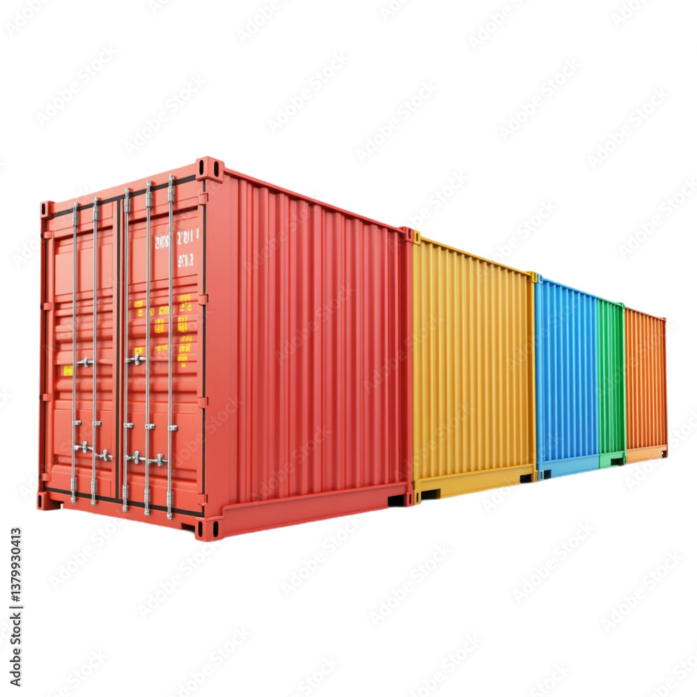 Fototapeta premium Colorful shipping containers global trade logistics industry
