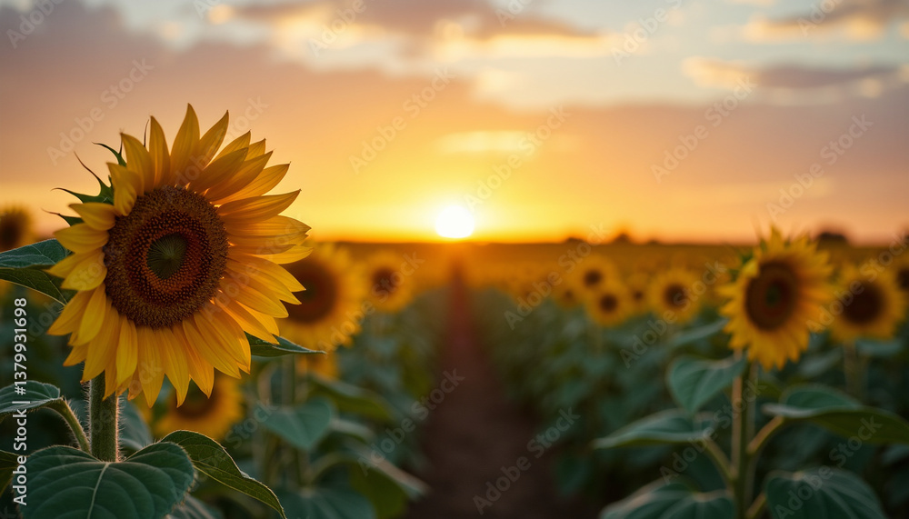 Fototapeta premium sunflower field in summer