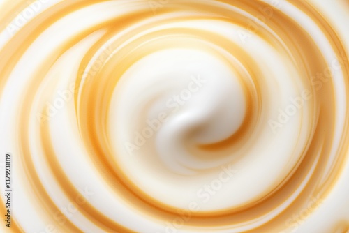Caramel and cream swirl blending into soft vortex pattern