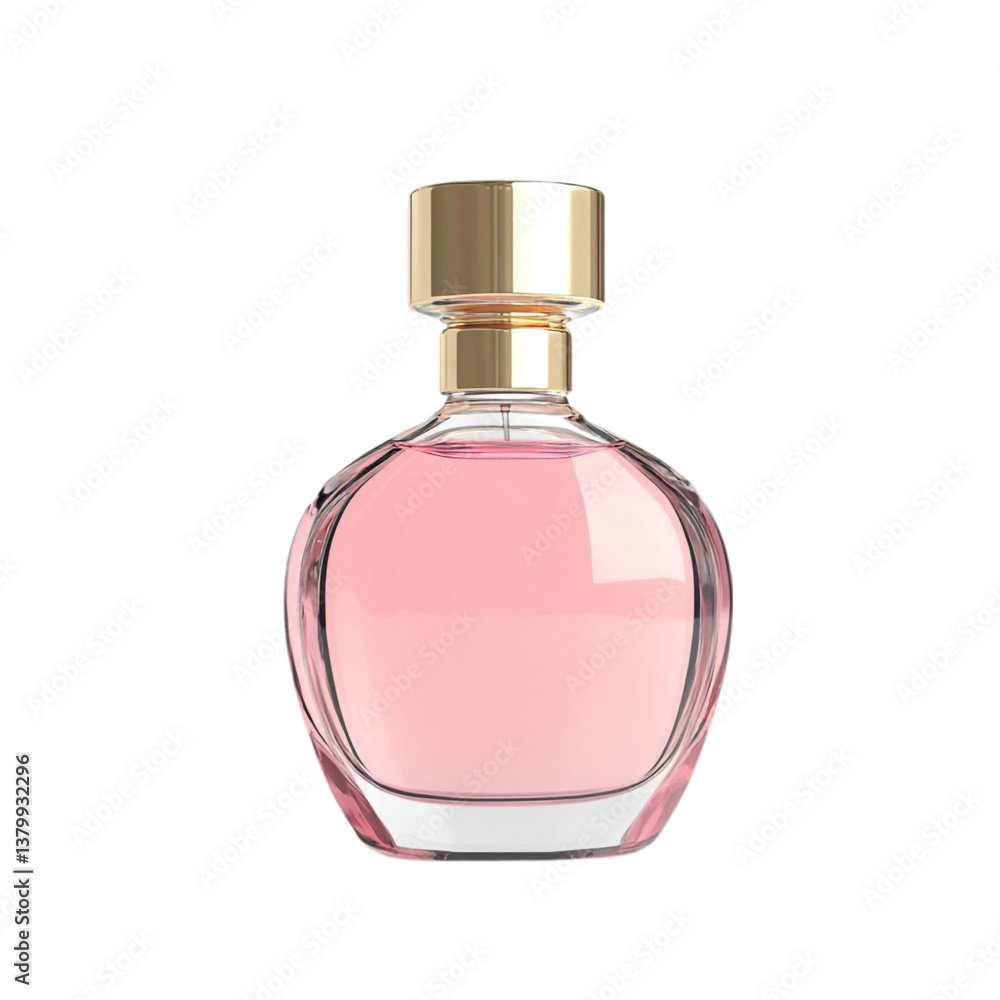 Pink Perfume Bottle Elegant Fragrance Gold Cap Women's Scent, Pink Perfume Bottle Elegant Fragrance Gold Cap Women's Scent,