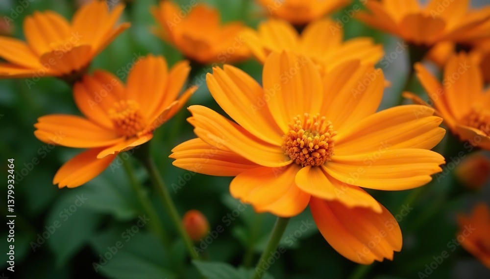 Close-up shot of vibrant orange flowers in full bloom showcasing intricate details, flora, close-up Close-up shot of vibrant orange flowers in full bloom showcasing intricate details, flora, close-up