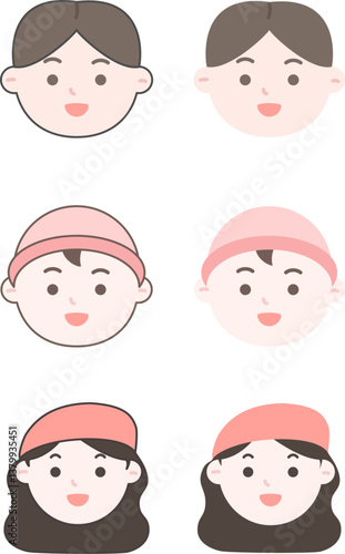 다양한 사람 얼굴 캐릭터