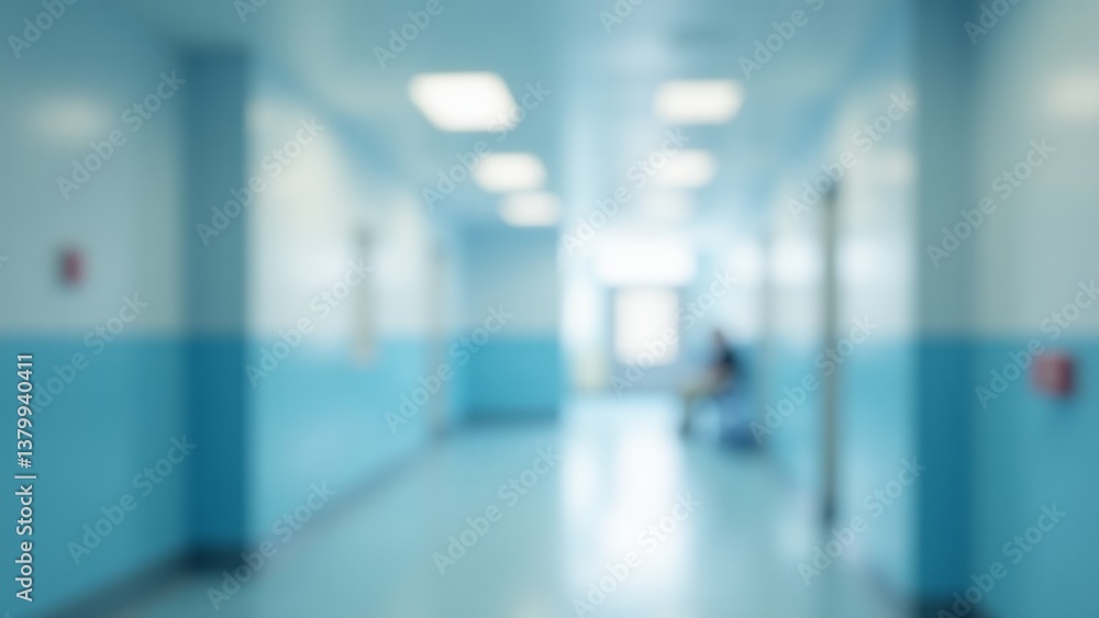 custom made wallpaper toronto digitalBlurred Hospital Hallway With Figure