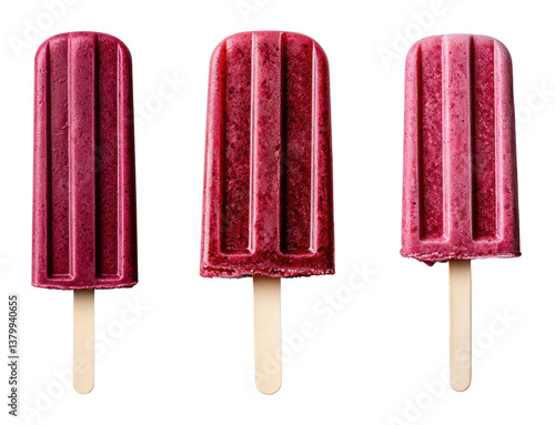 Obraz na płótnie Refreshing berry popsicles on a black background w salonie