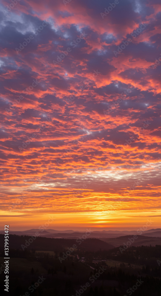 Fototapeta premium A breathtaking sunset with stunning colors illuminates the sky, painting a beautiful view of the world