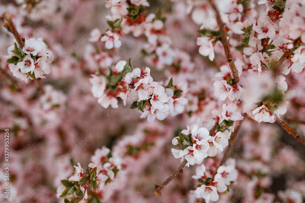 Cherry trees in bloom in spring. Cherry trees in bloom in spring.
