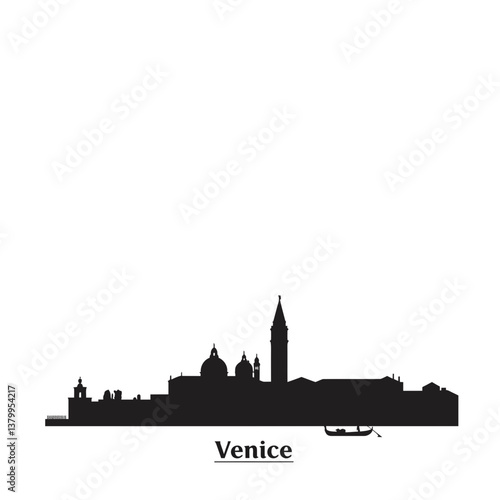 Venice Skyline Cityscape  Vector Illustration
