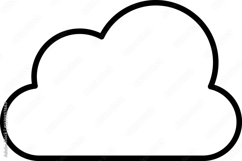 cloud icon. Symbol for forecast and online data storage. Isolated illustration in white background. cloud icon. Symbol for forecast and online data storage. Isolated illustration in white background.