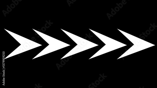 Abstract glowing arrow icon motion for all the video trend visuals on black background. 4k arrow animation acon video.