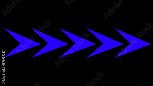Abstract glowing arrow icon motion for all the video trend visuals on black background. 4k arrow animation acon video.
