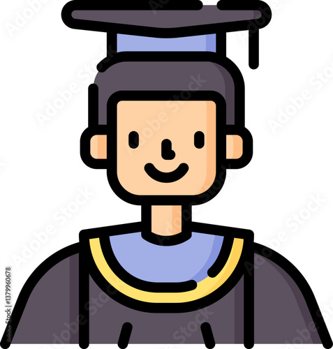graduation Illustration on a white background.