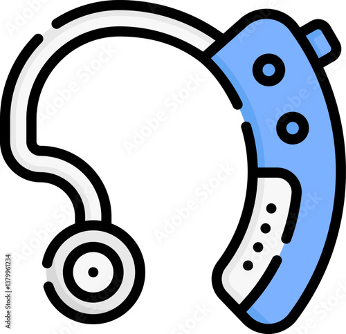 hearing aid Illustration on a white background.