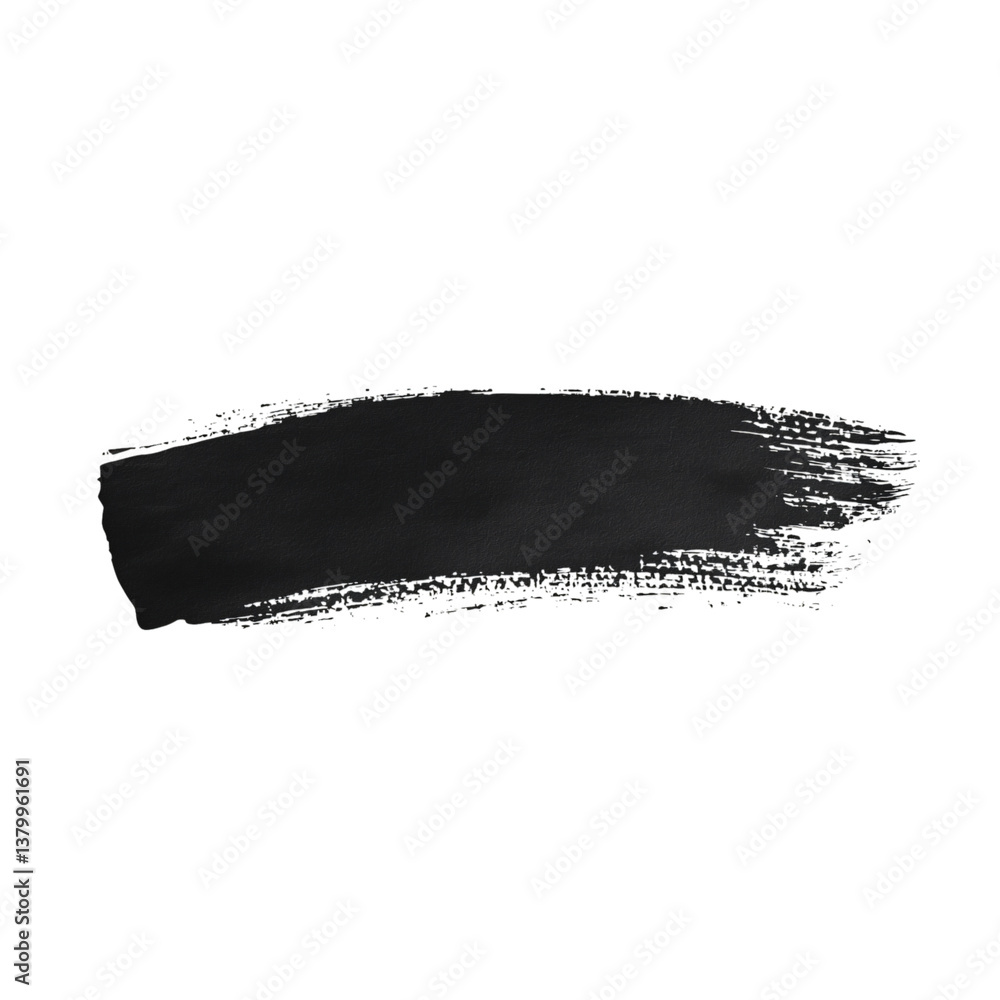 Fototapeta premium Grunge Paint Roller . Vector brush Stroke . Distressed banner . Black stripes isolated. paintbrush collection . Modern Textured shape . Dry border in Black . Bulge lines