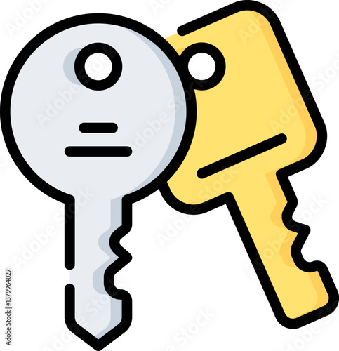 keys Illustration on a white background.