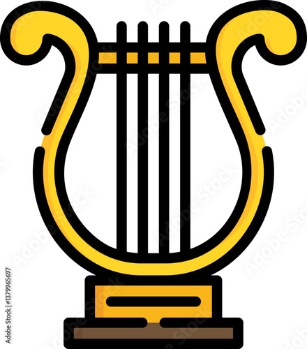 lyre Illustration on a white background.